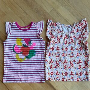 Mini Boden and Quince ruffle sleeve tops, 5T